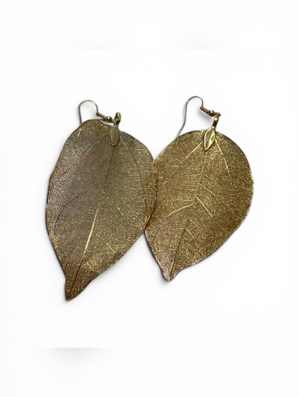 Electroplated Gold Leaf Earrings